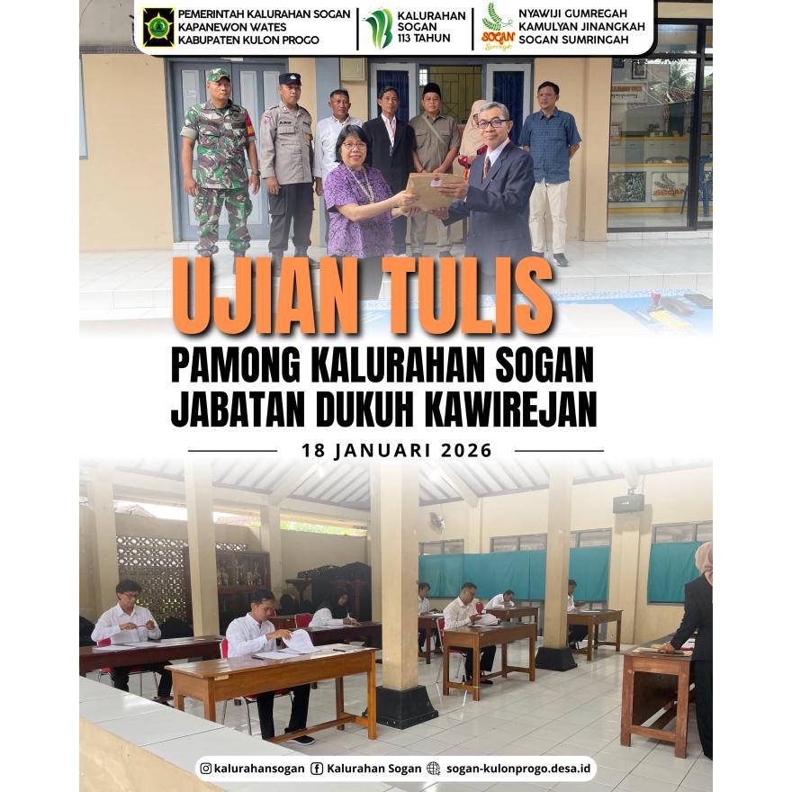 Ujian Tulis Pamong Kalurahan Sogan Jabatan Dukuh Kawirejan Berlangsung Transparan dan Lancar